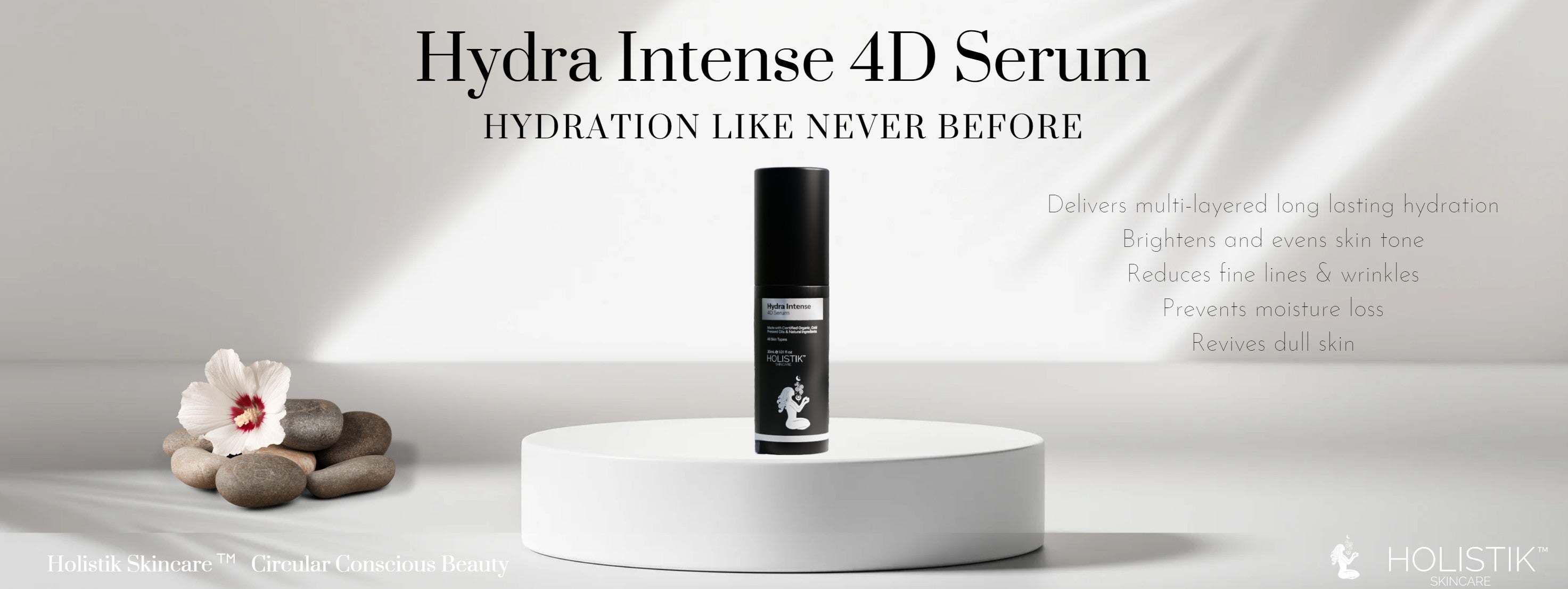 Hydra Intense 4D Serum with Hyaluronic Acid, Vitamin C - Holistik Skincare