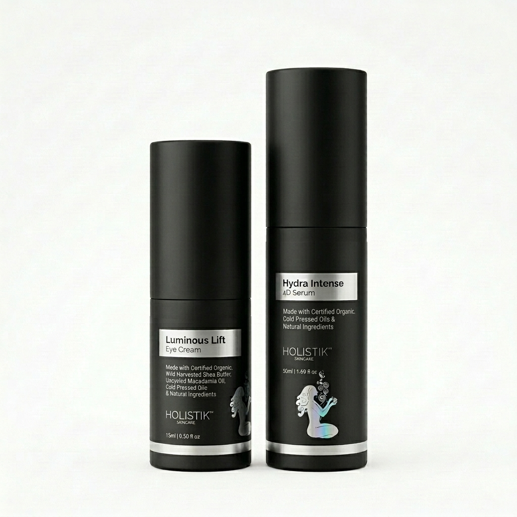 Bright Eyes and Radiant Skin Duo — Luminous Lift Eye Cream and Hydra Intense 4D Serum bundle, Australian made