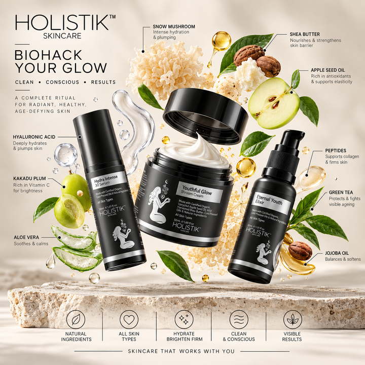 Holistik Skincare Anti-Ageing Skincare Set for Dry & Mature Skin | BioHack Your Glow