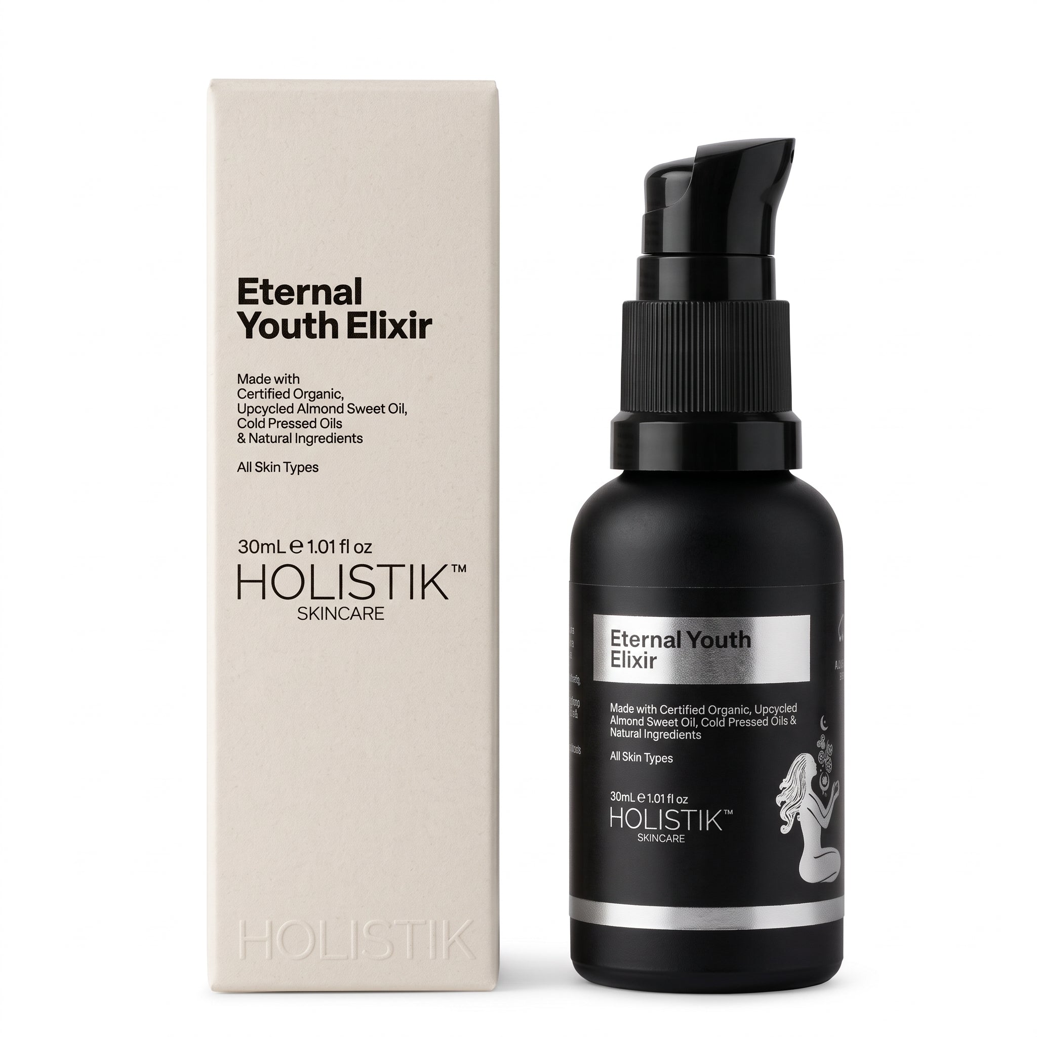 Holistik Skincare Eternal Youth Elixir Anti-Ageing Face Oil Face Elixir Oil Nourish, Repair, Glow, Hydrate & Improve Skin Elasticity with our nutrient omega-rich vitamin complex facial oil