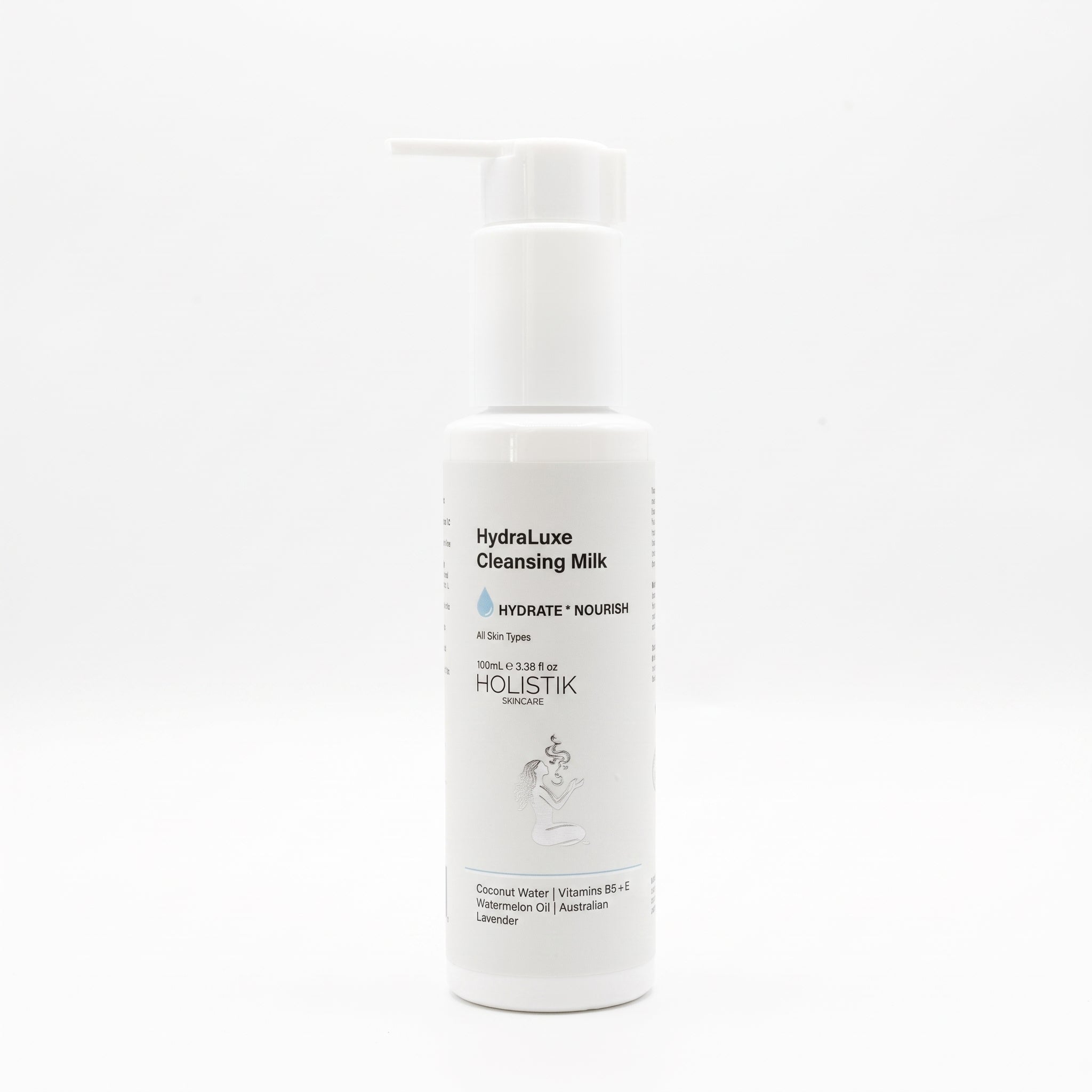 Holistik Skincare HydraLuxe Cleansing Milk 100mL Creamy comfort for dry, sensitive skin, non-stripping cleanser