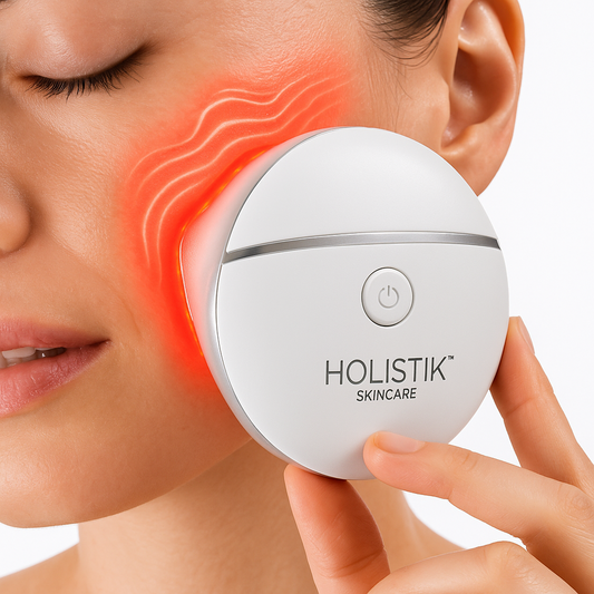 Holistik Skincare LED Gua Sha Red Light Microcurrent Woman Using Device