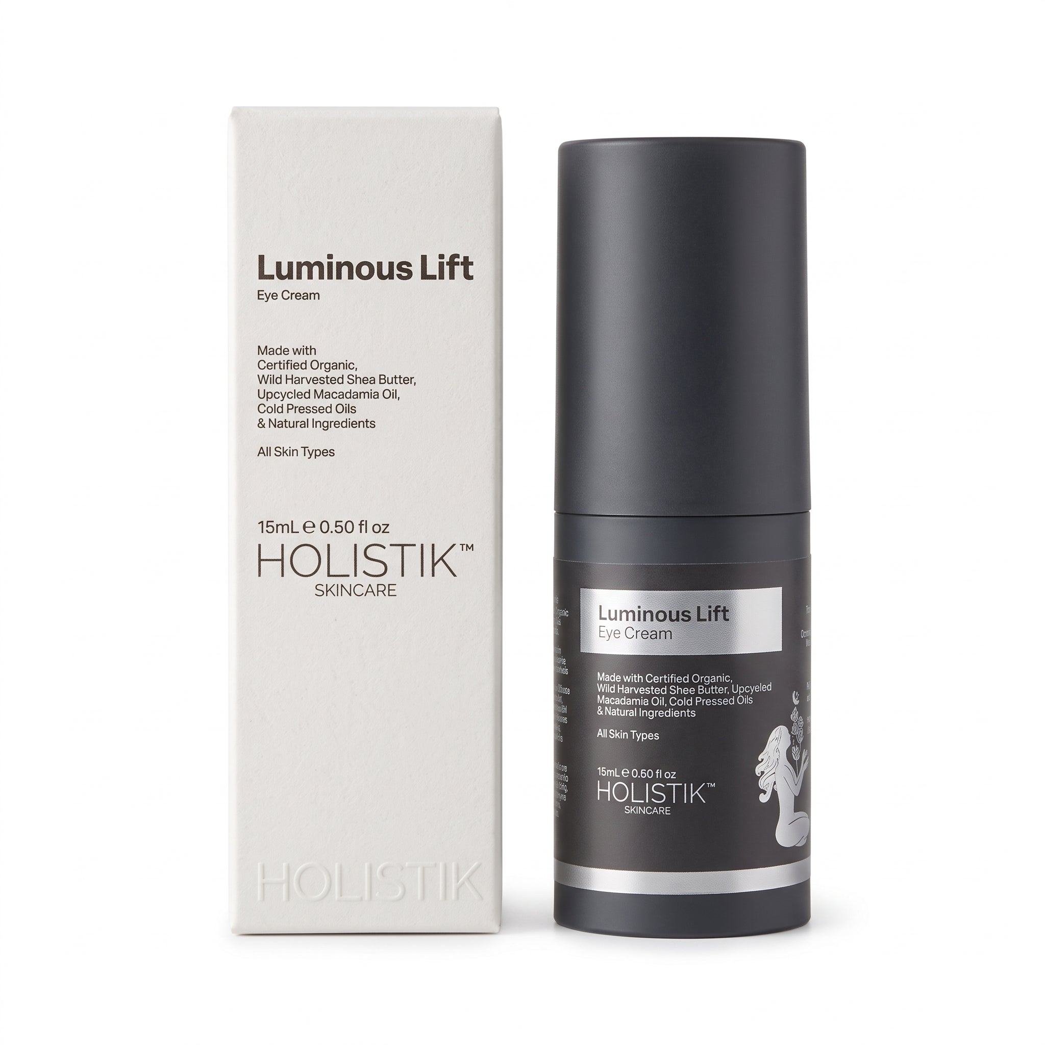Holistik SkincareLuminous Lift Eye Cream 15mL Peptide formula - Targets puffiness, dryness and fine lines around the eye area