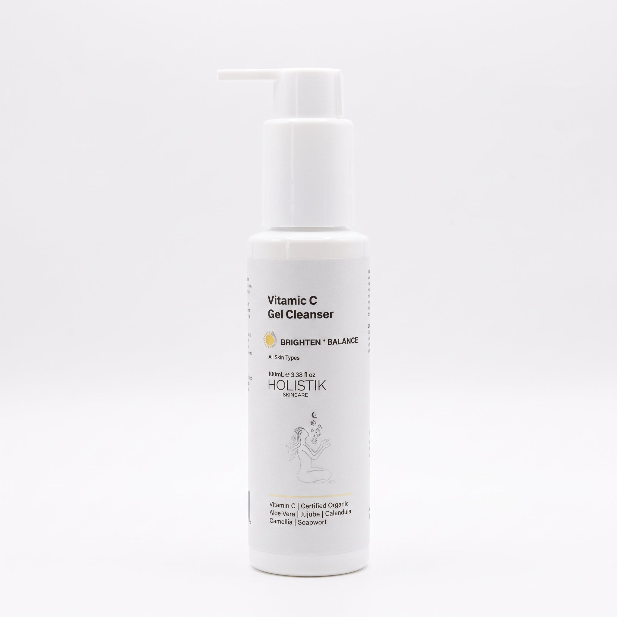 Holistik Skincare Vitamin C Gel Face Cleanser – Brightening 100mL
A Gentle Gel Cleanser That Hydrates, Brightens And Refreshes Dull, Congested Skin