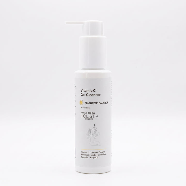 Holistik Skincare Vitamin C Gel Face Cleanser – Brightening 100mL
A Gentle Gel Cleanser That Hydrates, Brightens And Refreshes Dull, Congested Skin