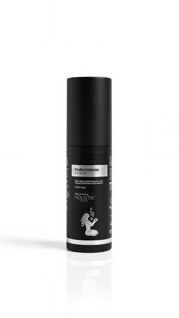 Hydra Intense 4D Face Serum over 88% Natural Origin Ingredients with organic botanicals, 4D hyaluronic Acid, Niacinamide and Ceramides, Brightening, plumping, radiance boosting - Holistik Skincare