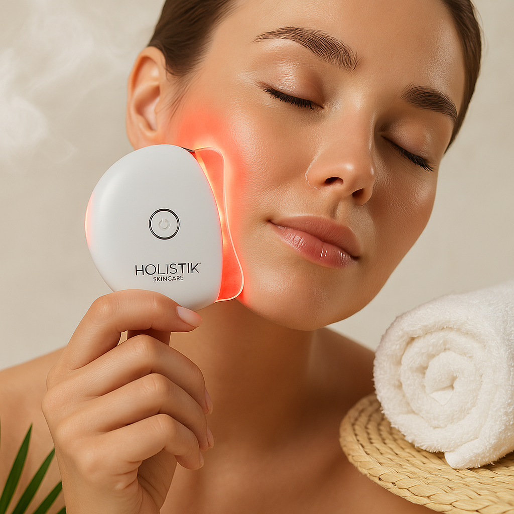 LED Gua Sha Woman Using