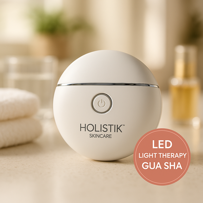 LED Light Therapy Gua Sha Bathroom Scene
