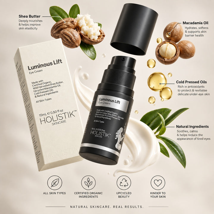Luminous Lift Eye Cream Holistik Skincare Peptide formula - Targets puffiness, dryness and fine lines 