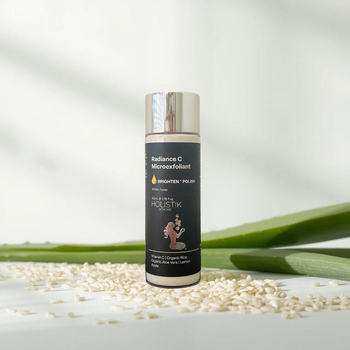 Radiance C Microexfoliant powder with Organic Rice Powder and Vitamin C for gentle resurfacing