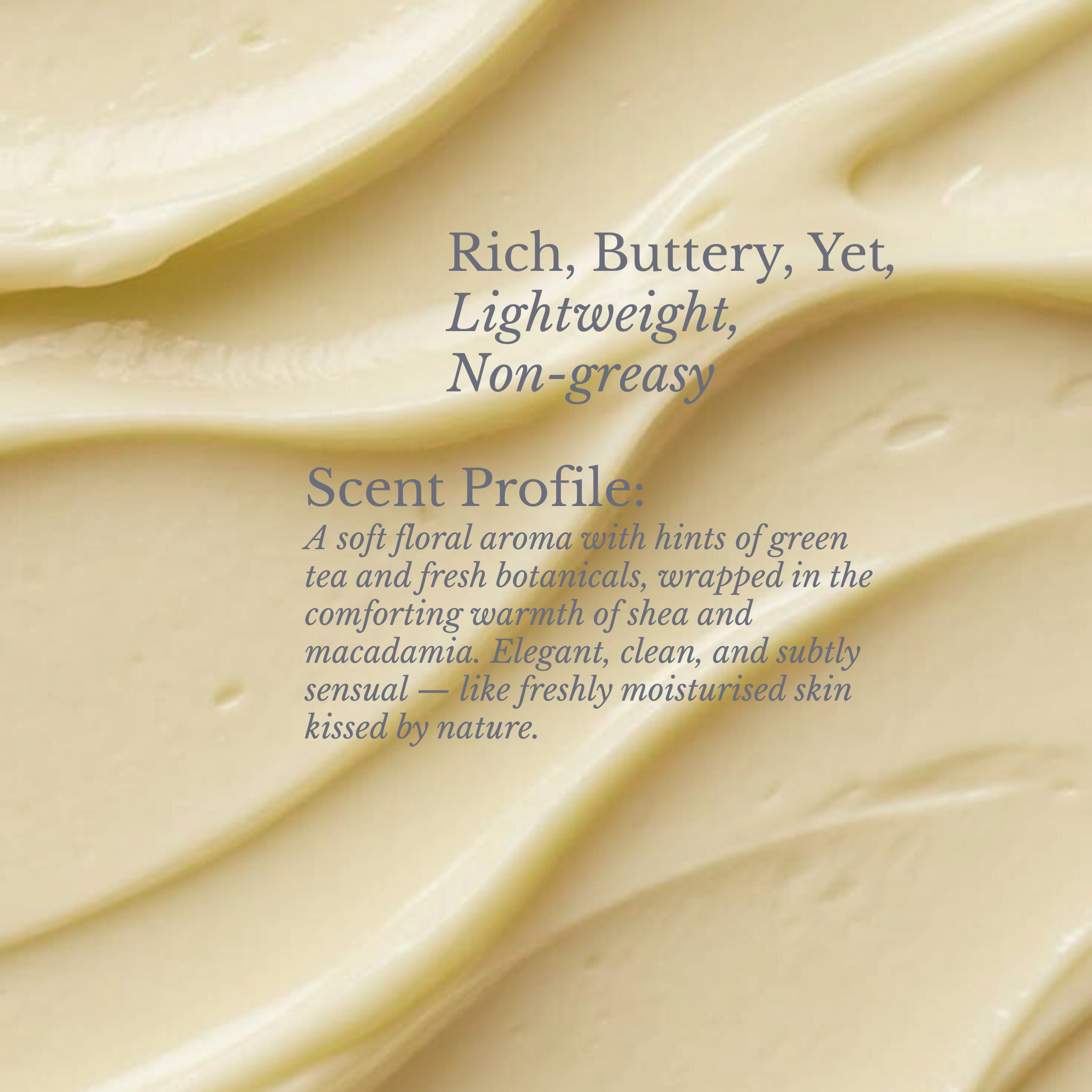 Revitaluxe Moisturiser creamy texture close-up — lightweight, fast-absorbing antioxidant moisturiser
