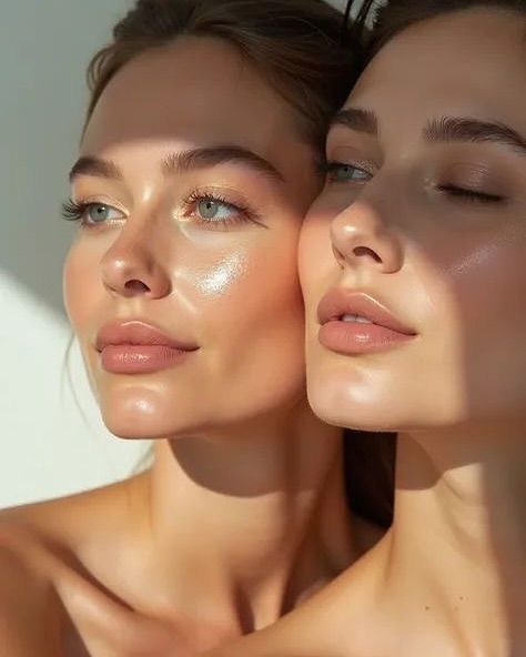 Two women with glowing skin and sun-kissed complexions.