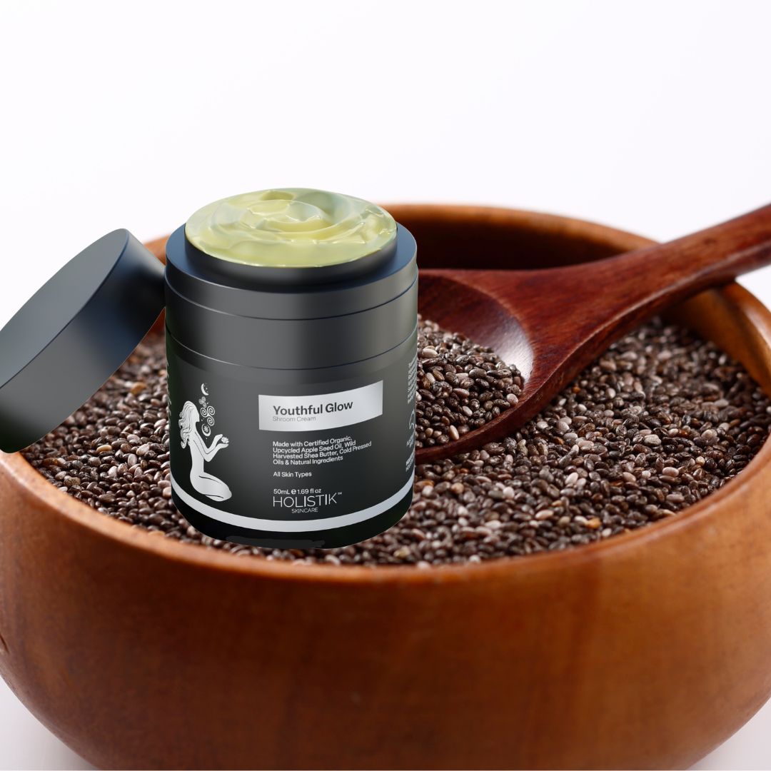 A high-performance cream formulated with mushroom extracts, bio-retinol and active botanicals to visibly boost radiance, smooth texture and support youthful skin - Holistik Skincare