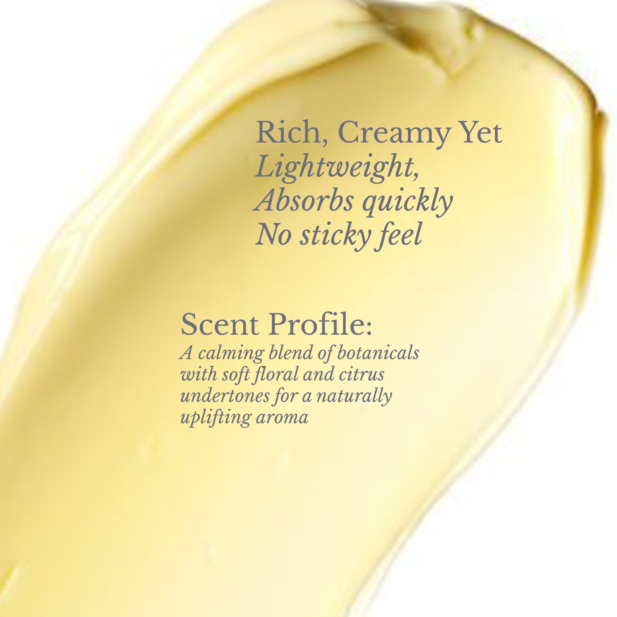 Close-up of a Holistik Skincare Youthful Glow Shroom Cream with text describing its properties and scent profile.