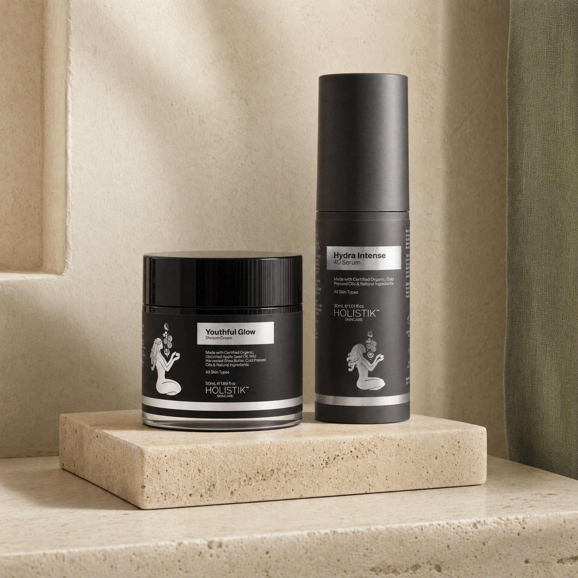 Hydration & Glow Skincare Set | 4D Face Hydrating Serum + Mushroom Cream