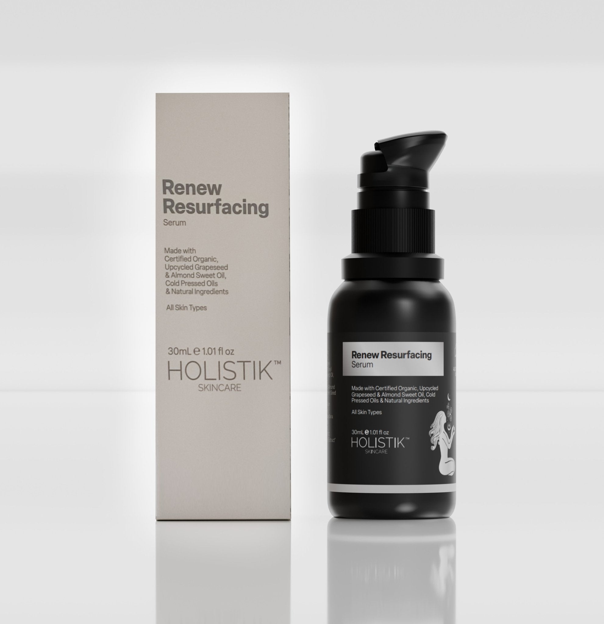 Holistik Skincare Renew Resurfacing Serum gentle night serum for dull uneven texture bright skin Australia