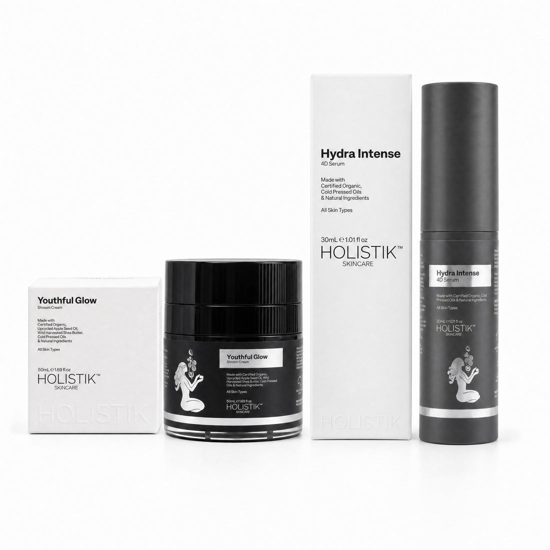 Hydration & Glow Skincare Set | 4D Face Hydrating Serum + Mushroom Cream
